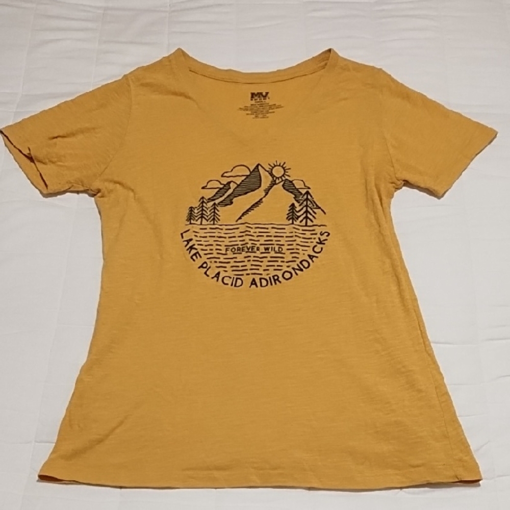 MV Sport Yellow Lake Placid Adirondacks Tee